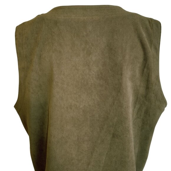 Orvis Button-Up Long Vest Womens Size L Brown Pockets Outdoors Waist Coat V Neck - Picture 4 of 7